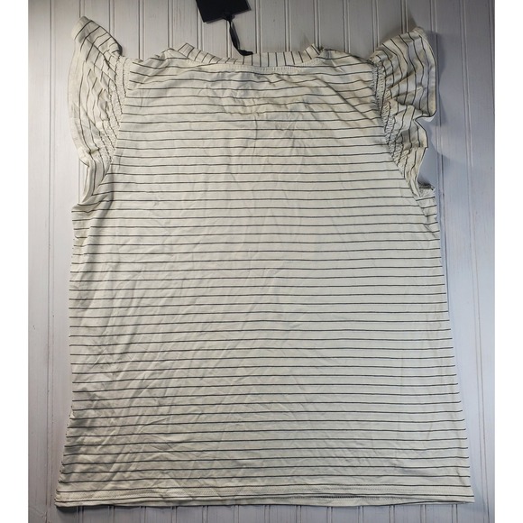 Modern Works Womens Sleeveless Blouse Black White Stripe Shirt Top NWT Medium M - Picture 9 of 9